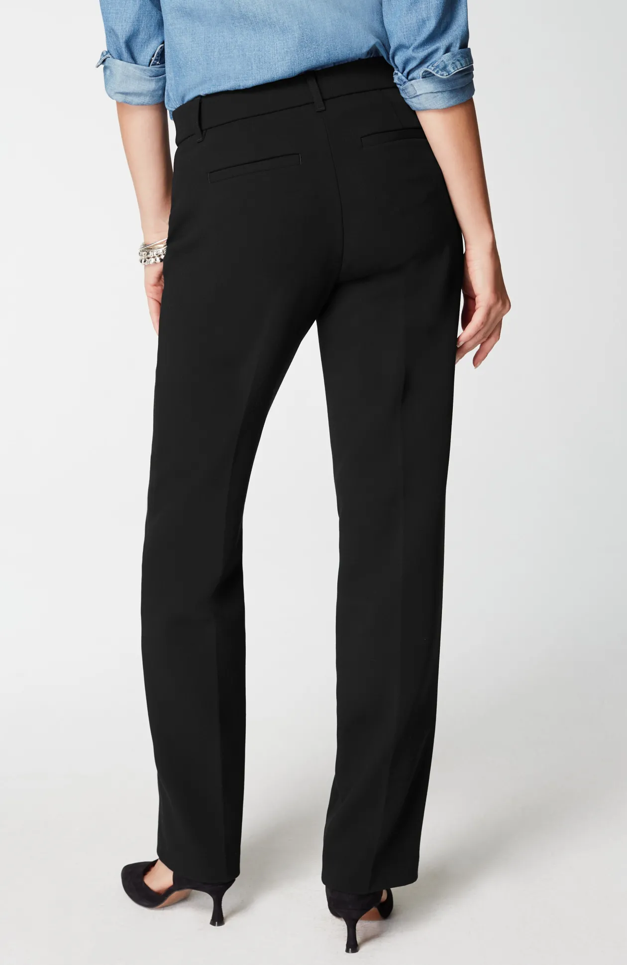 Angled-Pockets Straight-Leg Pants