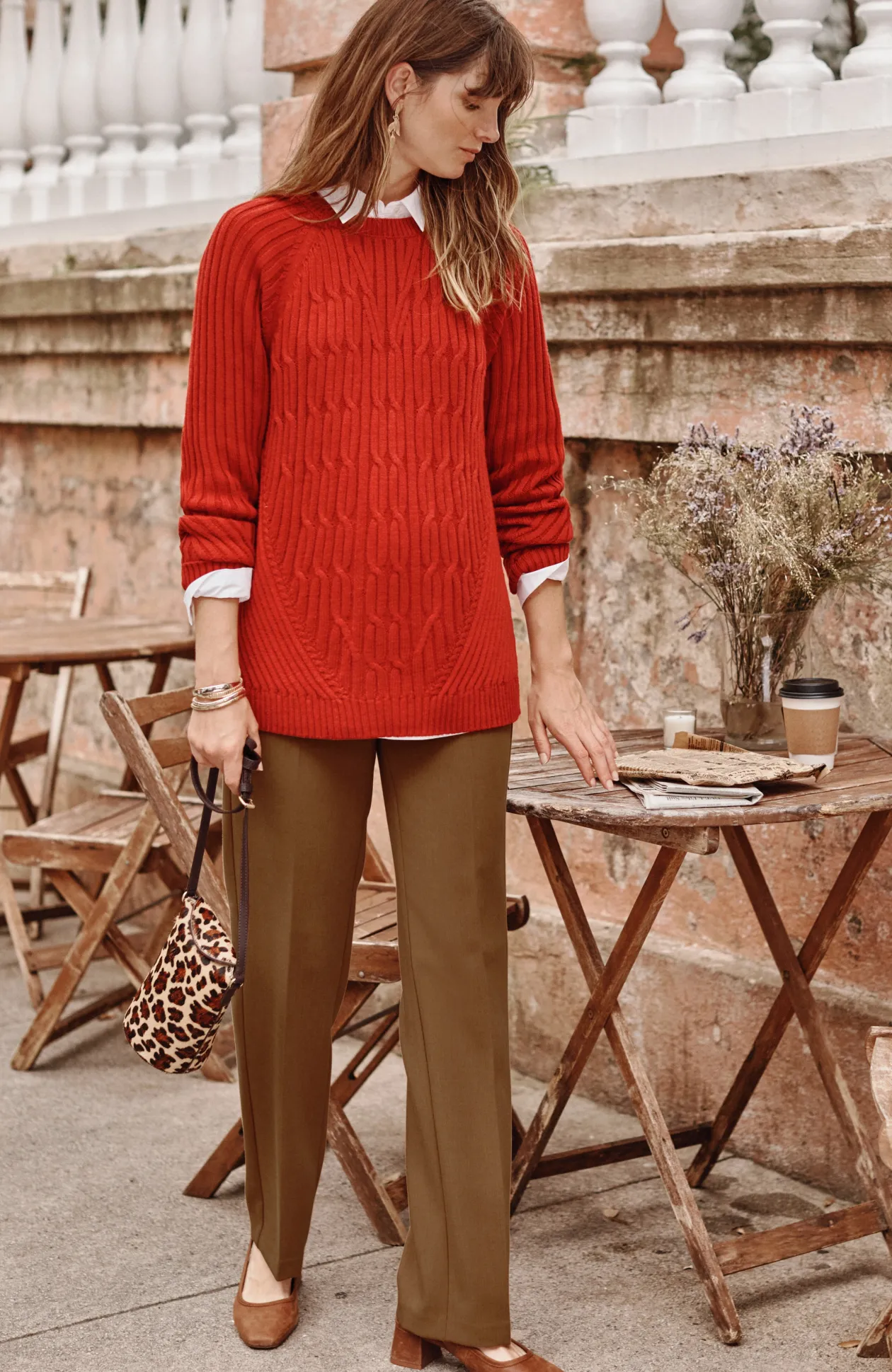 Angled-Pockets Straight-Leg Pants