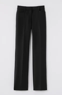 Angled-Pockets Straight-Leg Pants
