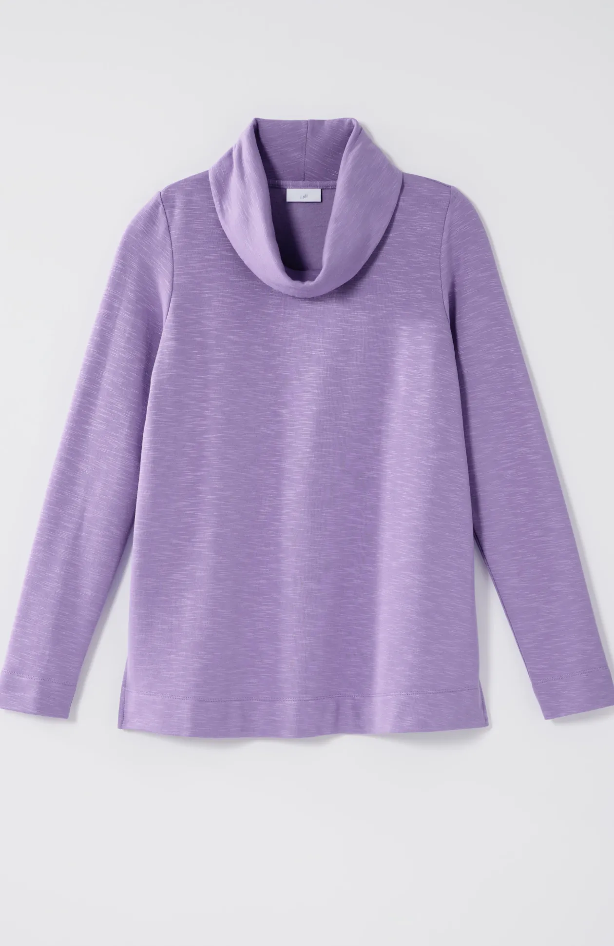 Brushed-Fleece Cowl-Neck Knit Top