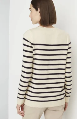 Buttoned-Shoulder Pullover Sweater