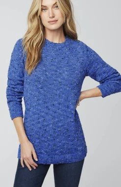 Buttoned-Shoulder Pullover Sweater