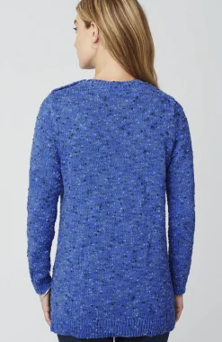 Buttoned-Shoulder Pullover Sweater
