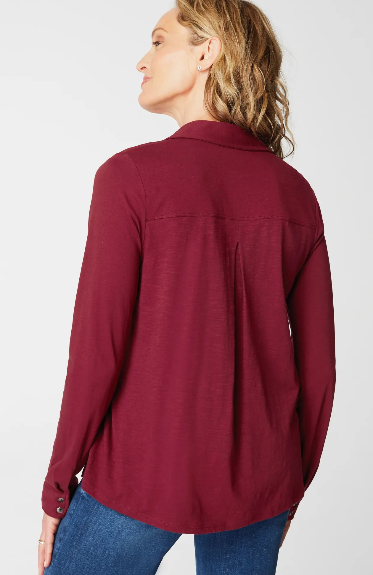 Button-Front Knit Shirt
