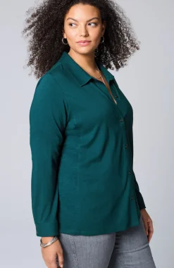 Button-Front Knit Shirt