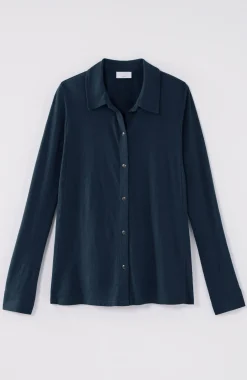 Button-Front Knit Shirt