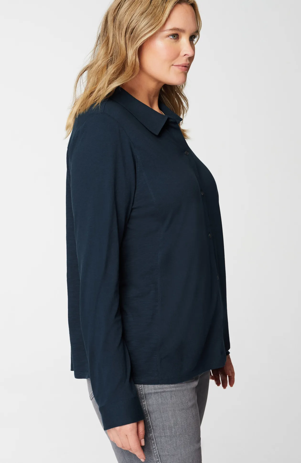 Button-Front Knit Shirt