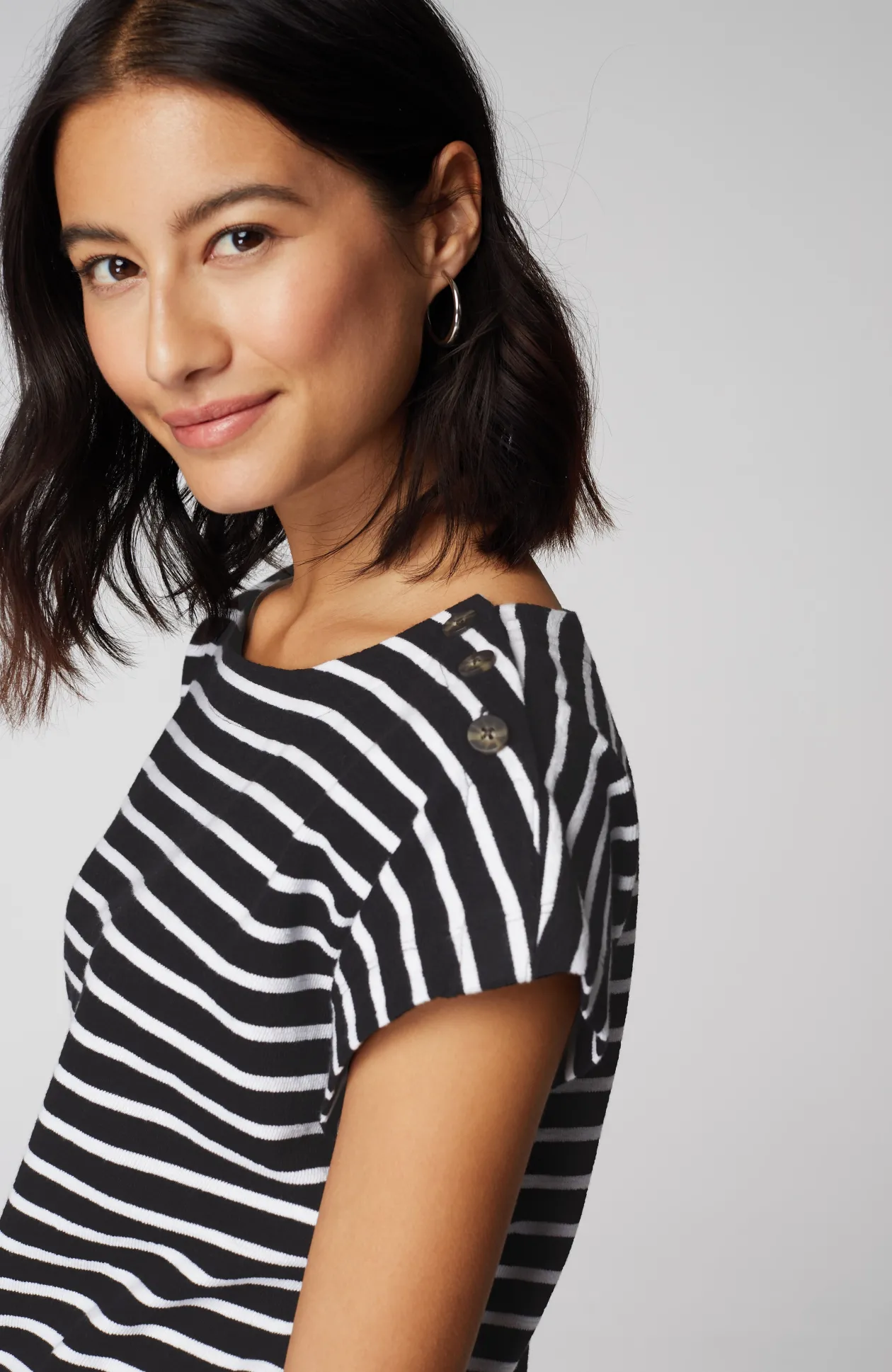 Button-Shoulder Top