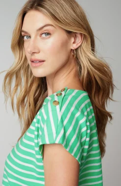 Button-Shoulder Top