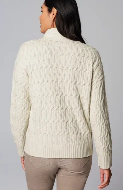 Cabled Button-Front Cardi