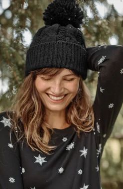 Cable-Knit Chenille Hat