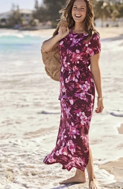 Cap-Sleeve Maxi Dress