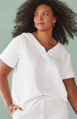 Collared Short-Sleeve Sweatshirt