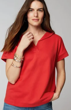 Collared Short-Sleeve Sweatshirt