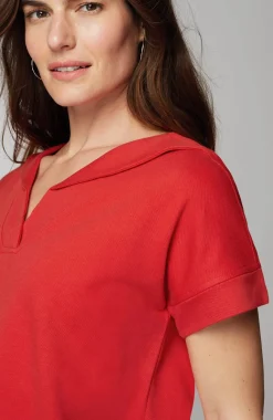 Collared Short-Sleeve Sweatshirt