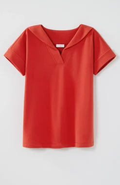 Collared Short-Sleeve Sweatshirt
