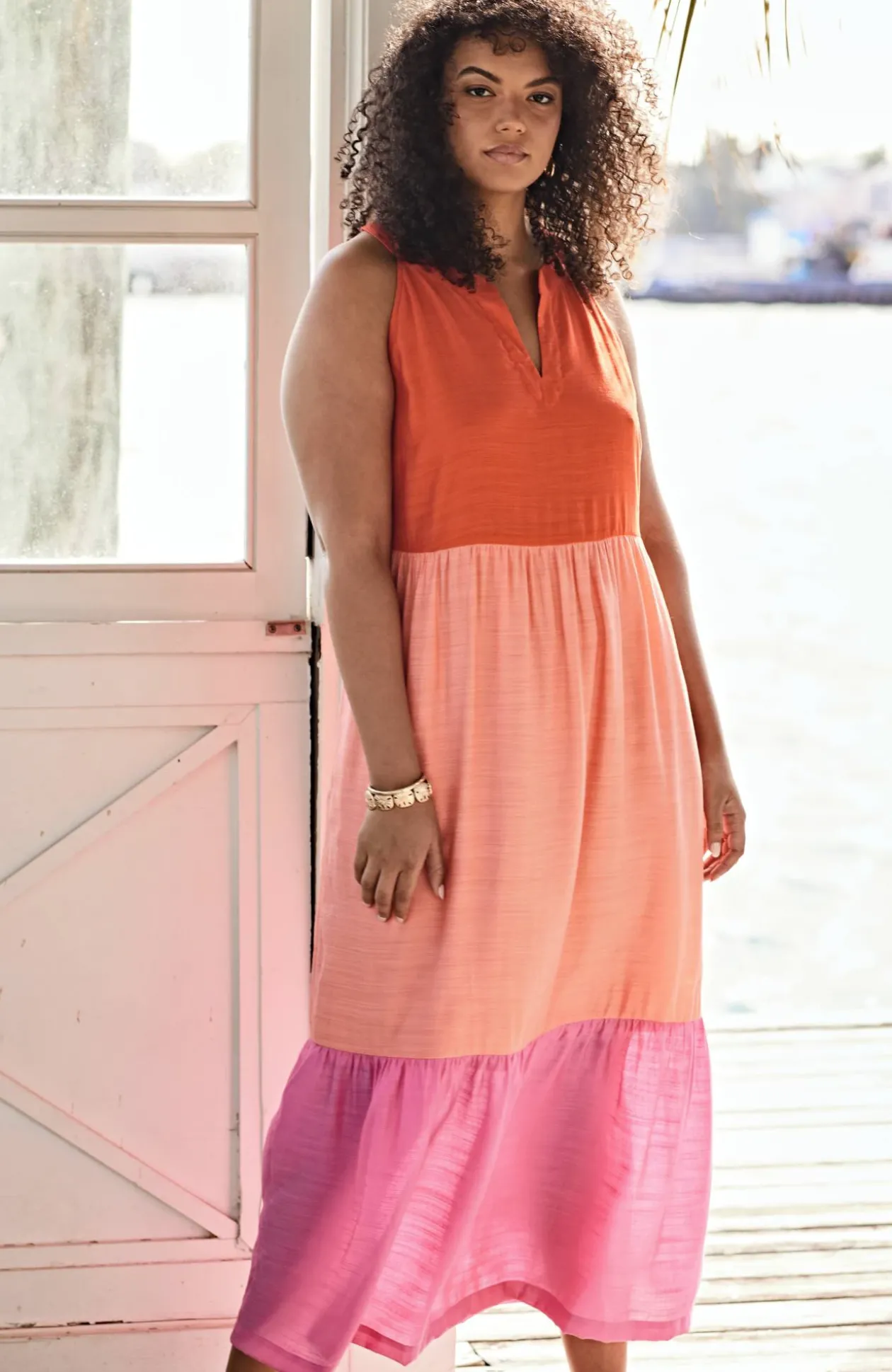 Color-Block Maxi Dress