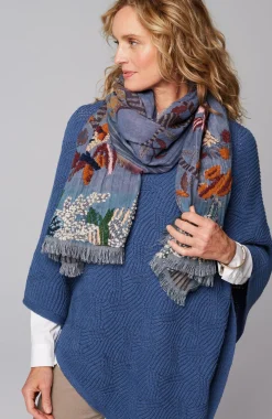 Compassion Fund Embroidered Birds Jacquard Scarf