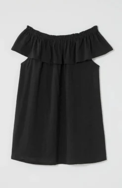 Convertible-Shoulder Ruffled Top