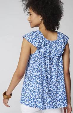Convertible-Shoulder Ruffled Top