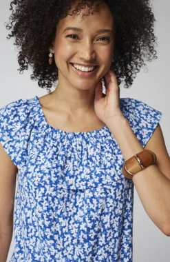 Convertible-Shoulder Ruffled Top