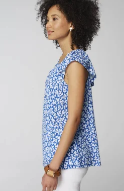 Convertible-Shoulder Ruffled Top