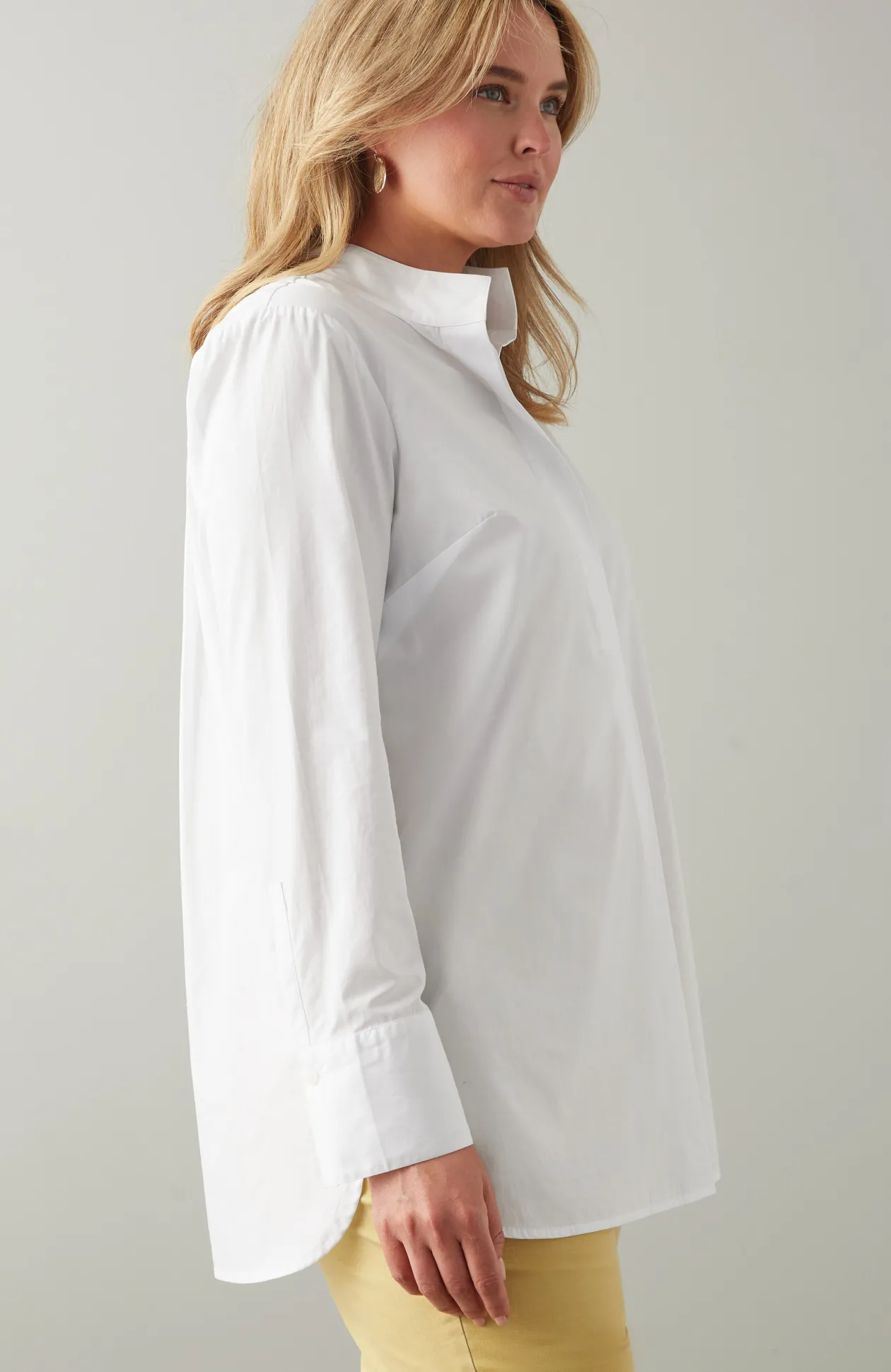 Cotton Stand-Collar Tunic