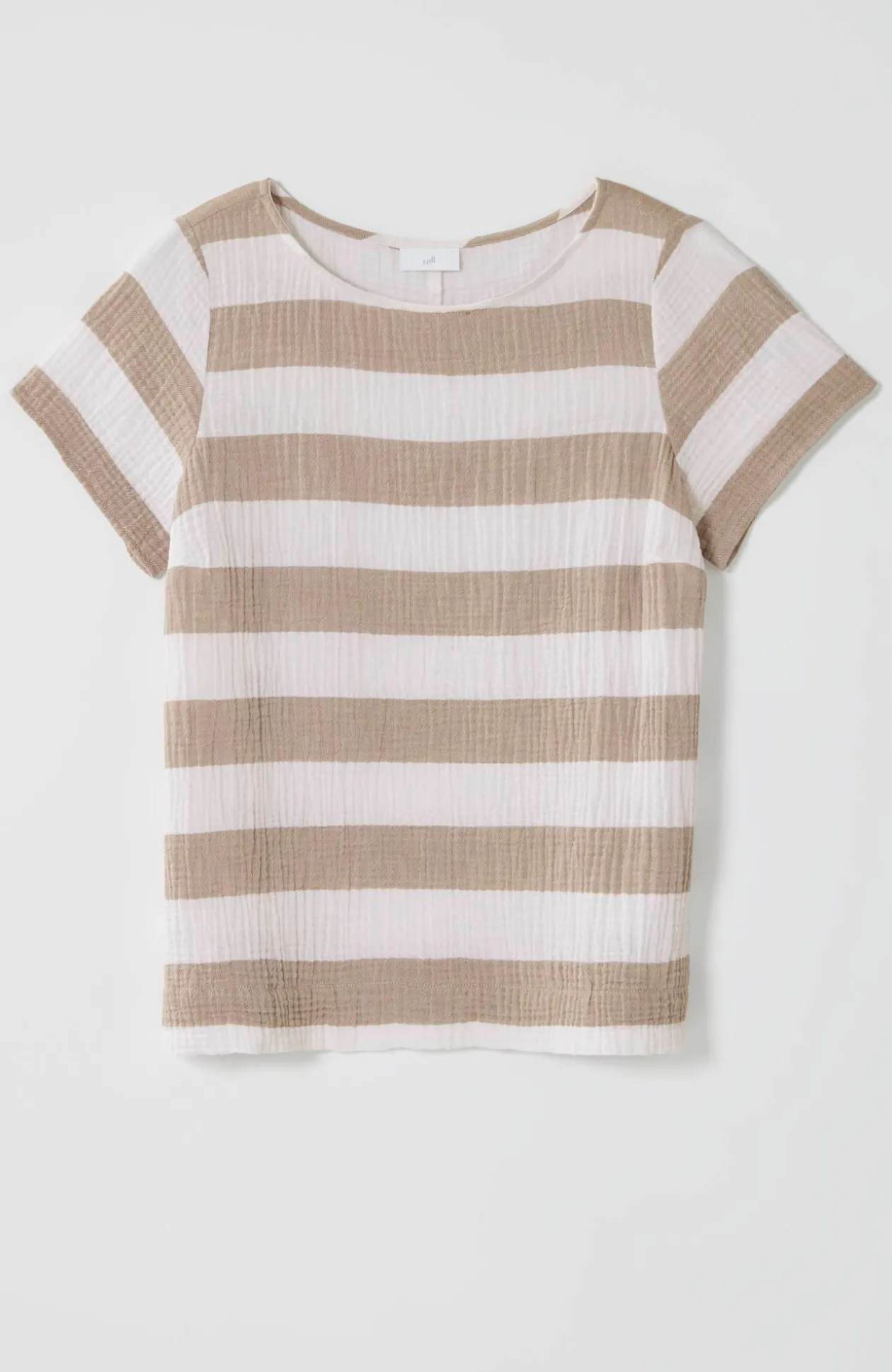 Cotton-Gauze Cap-Sleeve Top