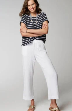 Cotton-Gauze Cap-Sleeve Top