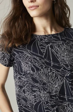 Cotton-Gauze Cap-Sleeve Top