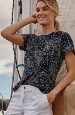 Cotton-Gauze Cap-Sleeve Top