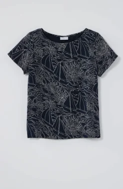 Cotton-Gauze Cap-Sleeve Top