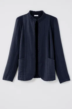 Cotton-Gauze Fringe Jacket