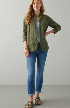 Cotton-Gauze Fringe Jacket