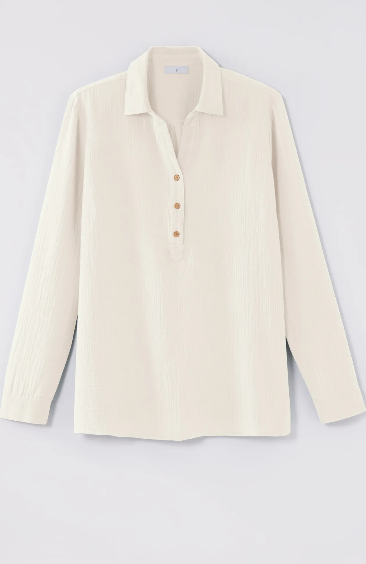 Cotton-Gauze Mixed-Media Shirt