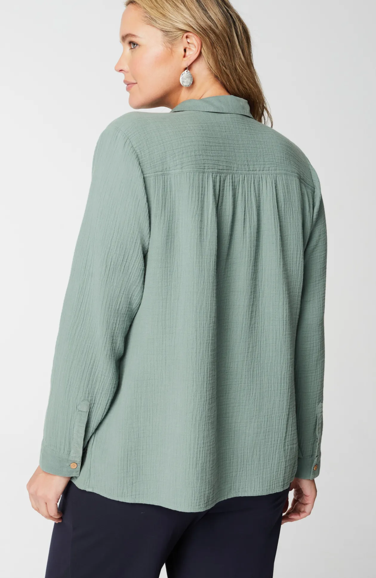 Cotton-Gauze Mixed-Media Shirt