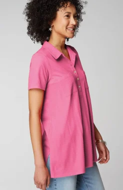 Cotton-Gauze Mixed-Media Tunic