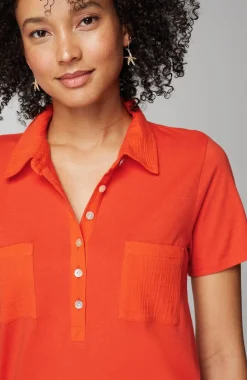 Cotton-Gauze Mixed-Media Tunic