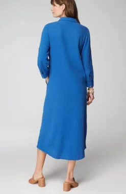 Cotton-Gauze One-Pocket Shirtdress