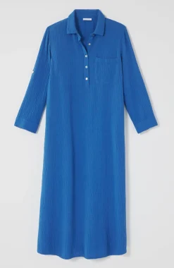 Cotton-Gauze One-Pocket Shirtdress