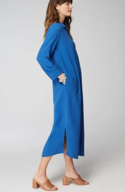 Cotton-Gauze One-Pocket Shirtdress