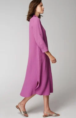 Cotton-Gauze One-Pocket Shirtdress