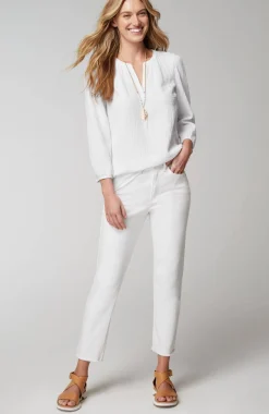 Cotton-Gauze Popover Top