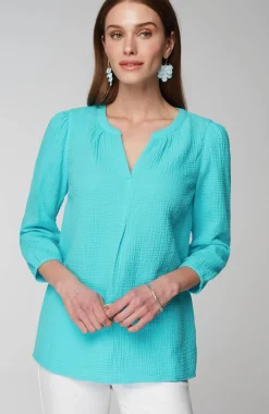 Cotton-Gauze Popover Top