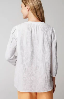 Cotton-Gauze Popover Top