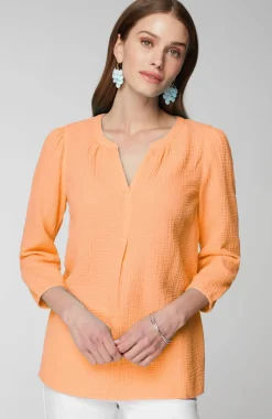 Cotton-Gauze Popover Top