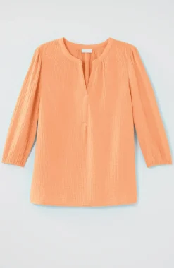 Cotton-Gauze Popover Top