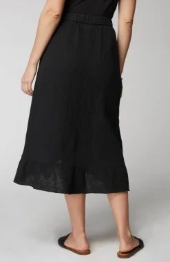Cotton-Gauze Ruffled Wrap Skirt