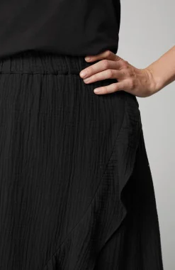 Cotton-Gauze Ruffled Wrap Skirt