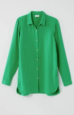Cotton-Gauze Split-Hem Tunic